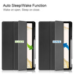 Til Samsung Galaxy Tab S8+ ridsefast, stødsikkert TPU+PU læder tredelt stander Auto Sleep/Wake design tabletcover med blyantholder