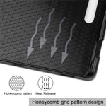 Til Samsung Galaxy Tab S8+ ridsefast, stødsikkert TPU+PU læder tredelt stander Auto Sleep/Wake design tabletcover med blyantholder