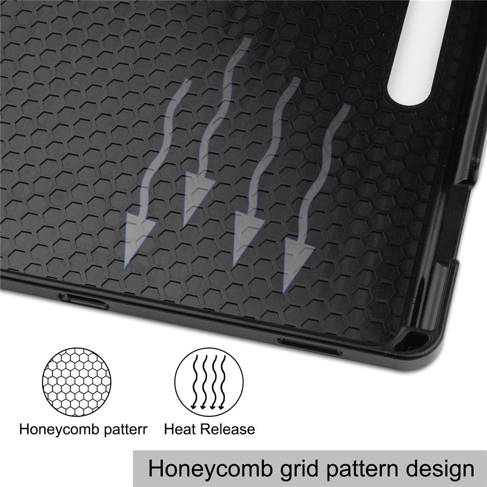 Til Samsung Galaxy Tab S8+ ridsefast, stødsikkert TPU+PU læder tredelt stander Auto Sleep/Wake design tabletcover med blyantholder