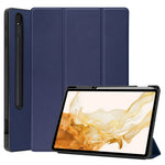 Til Samsung Galaxy Tab S8+ ridsefast, stødsikkert TPU+PU læder tredelt stander Auto Sleep/Wake design tabletcover med blyantholder