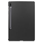 For Samsung Galaxy Tab S8+ PU Leather Trifold Stand Cover with Pencil Holder and Auto Sleep/Wake, Pencil Charging Supported