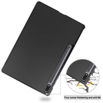 For Samsung Galaxy Tab S8+ PU Leather Trifold Stand Cover with Pencil Holder and Auto Sleep/Wake, Pencil Charging Supported