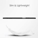 For Samsung Galaxy Tab S8+ Tri-fold Stand PU Leather Tablet Case TPU + Transparent Acrylic Back Cover with Pen Slot