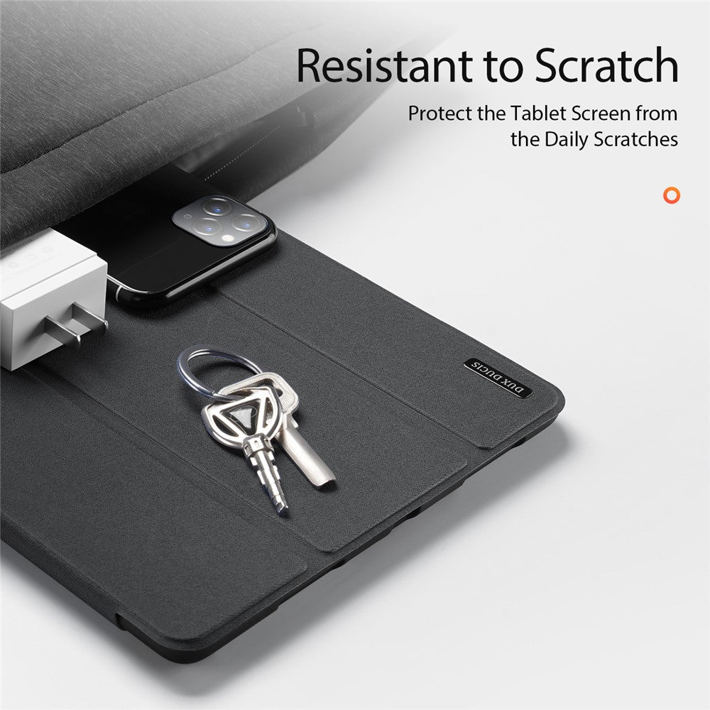 DUX DUCIS DOMO-serien Trifold-stativfodral för Samsung Galaxy Tab S8 Ultra, reptåligt PU-läderfodral med pennhållare och automatisk viloläge/väckning