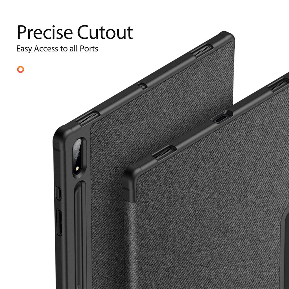 DUX DUCIS DOMO-serien Trifold-stativfodral för Samsung Galaxy Tab S8 Ultra, reptåligt PU-läderfodral med pennhållare och automatisk viloläge/väckning