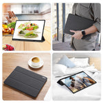 DUX DUCIS DOMO-serien Trifold-stativfodral för Samsung Galaxy Tab S8 Ultra, reptåligt PU-läderfodral med pennhållare och automatisk viloläge/väckning