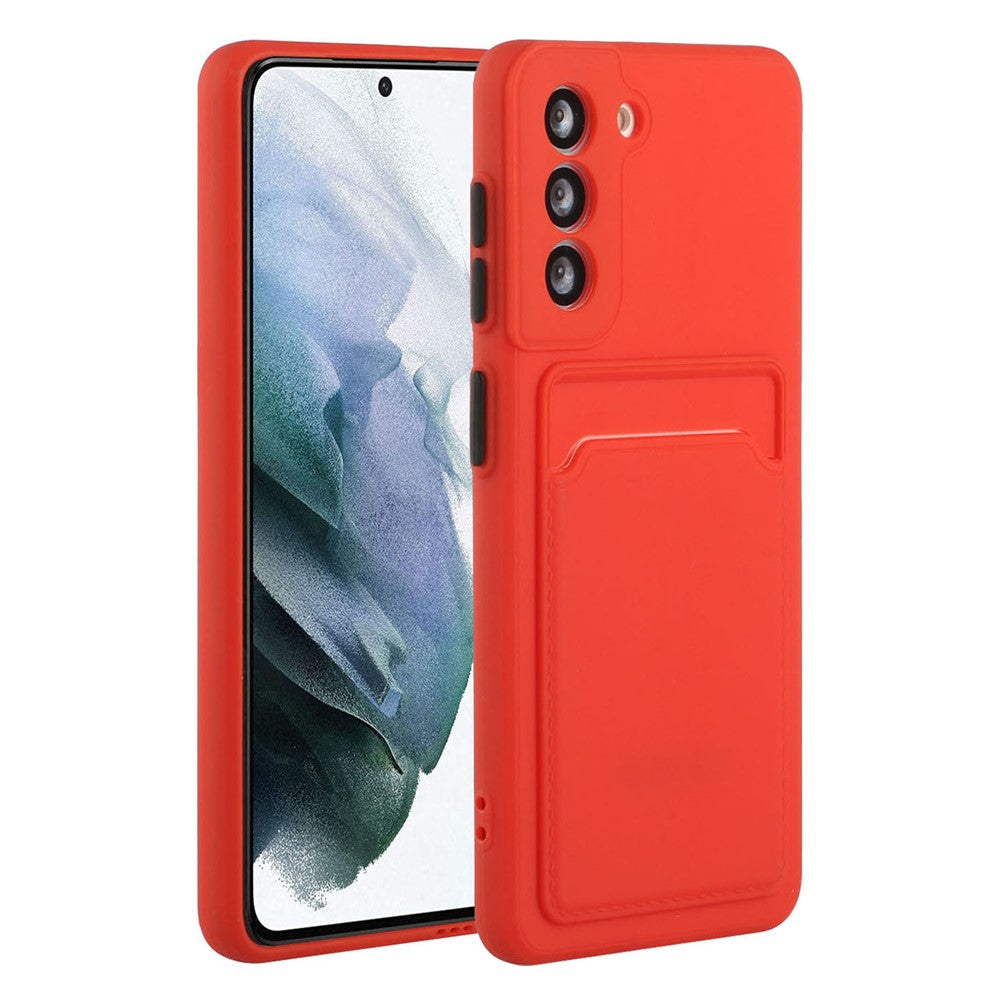 Kortholdercover til Samsung Galaxy S22 5G, slim fit-beskyttende blødt TPU-stødsikkert bagcover