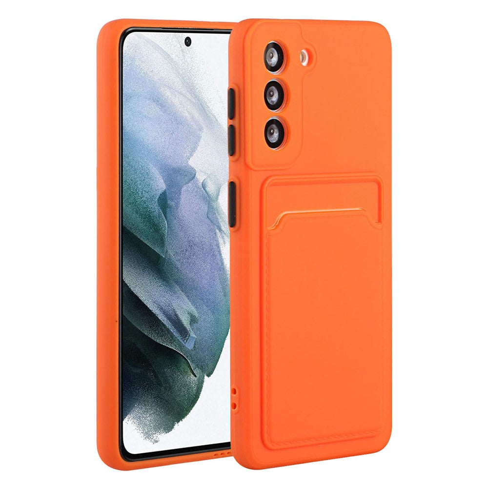 Kortholdercover til Samsung Galaxy S22 5G, slim fit-beskyttende blødt TPU-stødsikkert bagcover