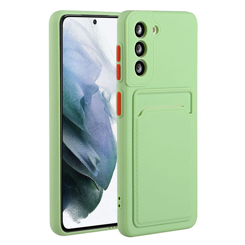 Kortholdercover til Samsung Galaxy S22 5G, slim fit-beskyttende blødt TPU-stødsikkert bagcover