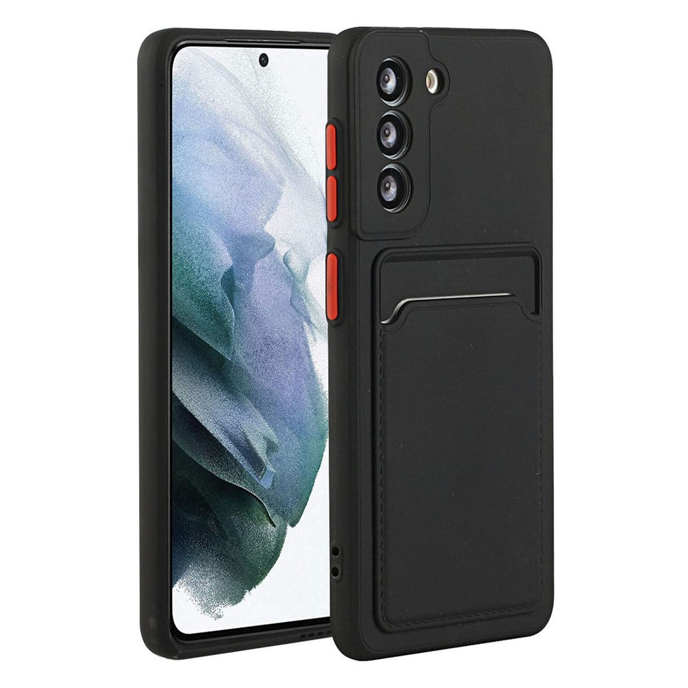 For Samsung Galaxy S22+ 5G Card Holder Slot Flexible TPU Soft Skin Protective Phone Case Cover