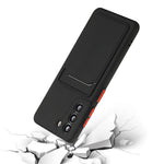 For Samsung Galaxy S22+ 5G Card Holder Slot Flexible TPU Soft Skin Protective Phone Case Cover
