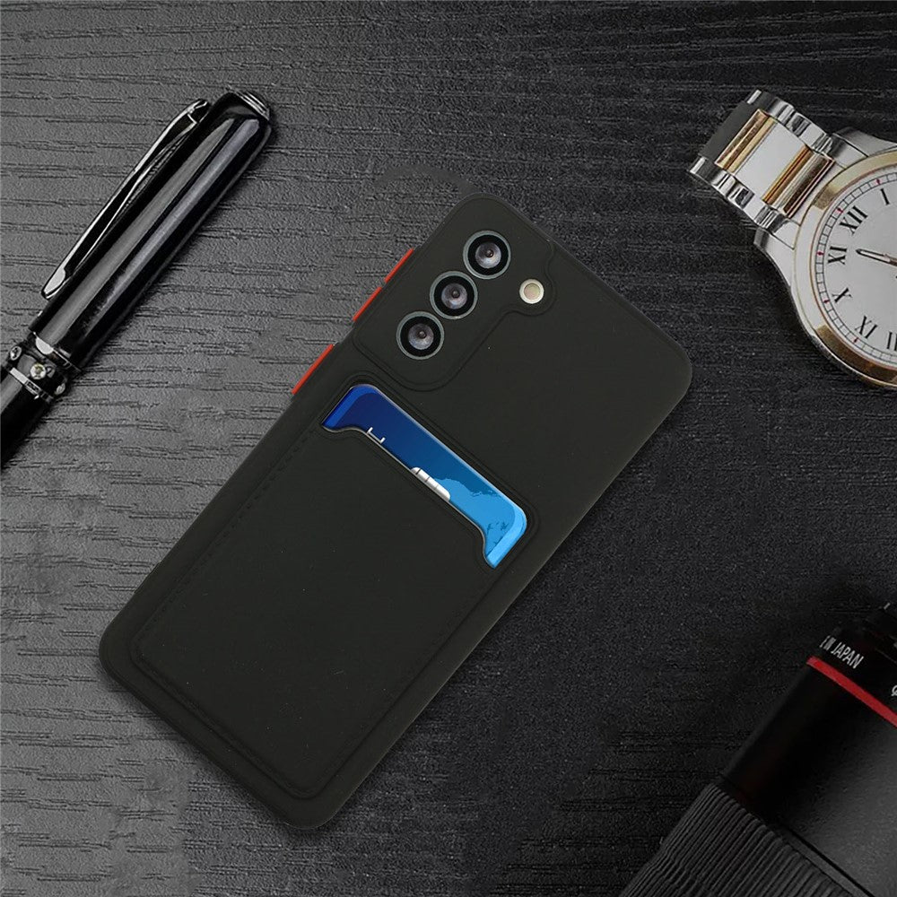 For Samsung Galaxy S22+ 5G Card Holder Slot Flexible TPU Soft Skin Protective Phone Case Cover