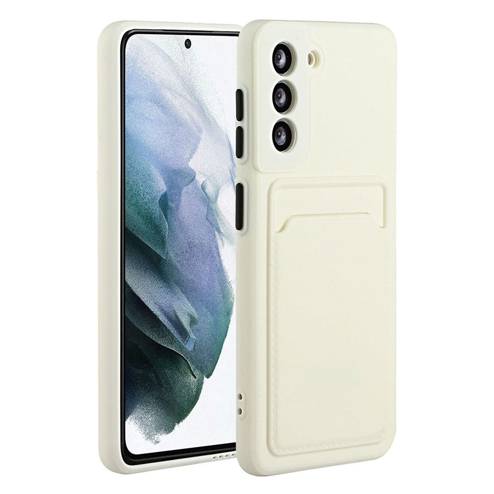 For Samsung Galaxy S22+ 5G Card Holder Slot Flexible TPU Soft Skin Protective Phone Case Cover