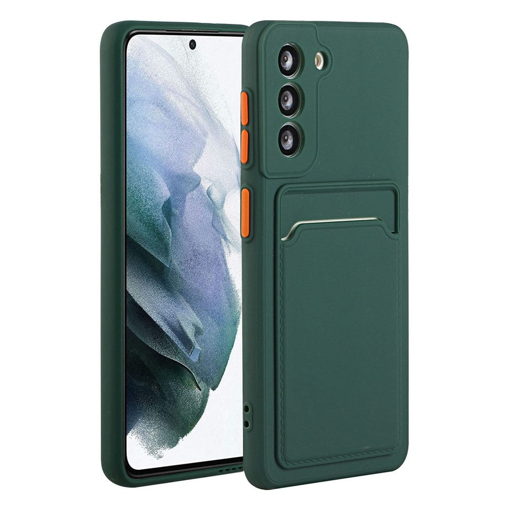 For Samsung Galaxy S22+ 5G Card Holder Slot Flexible TPU Soft Skin Protective Phone Case Cover