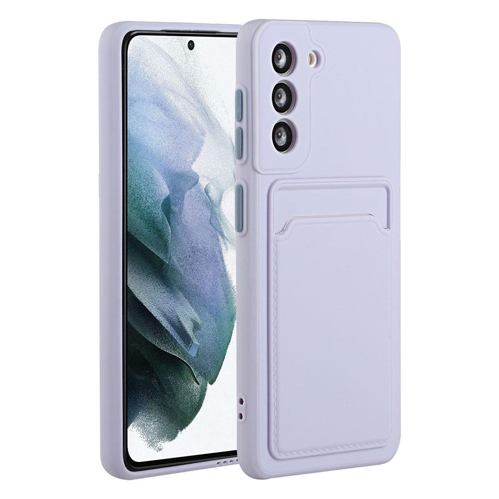 For Samsung Galaxy S22+ 5G Card Holder Slot Flexible TPU Soft Skin Protective Phone Case Cover
