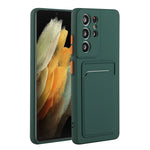 Samsung Galaxy S22 Ultra 5G blødt TPU-kamerabeskyttelsesetui med ridsefast beskyttelse og kortholder
