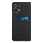 For Samsung Galaxy A53 5G Card Holder Slot Soft TPU Shockproof Anti-Scratch Case with Camera Lens Protection