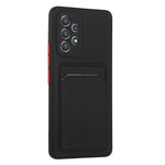For Samsung Galaxy A53 5G Card Holder Slot Soft TPU Shockproof Anti-Scratch Case with Camera Lens Protection