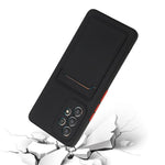 For Samsung Galaxy A53 5G Card Holder Slot Soft TPU Shockproof Anti-Scratch Case with Camera Lens Protection