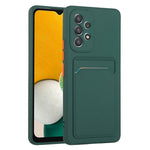 For Samsung Galaxy A53 5G Card Holder Slot Soft TPU Shockproof Anti-Scratch Case with Camera Lens Protection