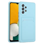 For Samsung Galaxy A53 5G Card Holder Slot Soft TPU Shockproof Anti-Scratch Case with Camera Lens Protection