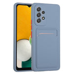 For Samsung Galaxy A53 5G Card Holder Slot Soft TPU Shockproof Anti-Scratch Case with Camera Lens Protection