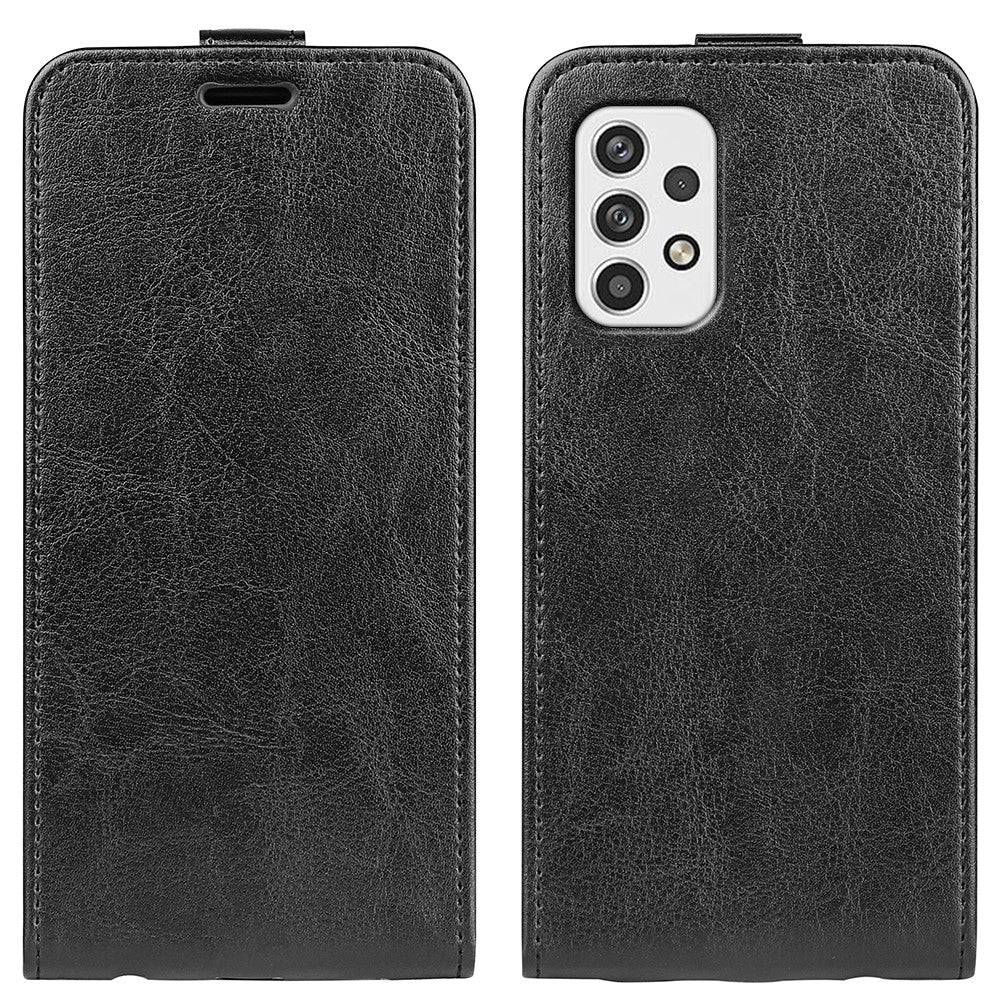 Til Samsung Galaxy A23 4G / 5G (global version) Crazy Horse tekstur PU læder vertikal flip-etui med kortholder