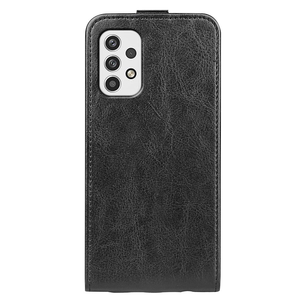 Til Samsung Galaxy A23 4G / 5G (global version) Crazy Horse tekstur PU læder vertikal flip-etui med kortholder