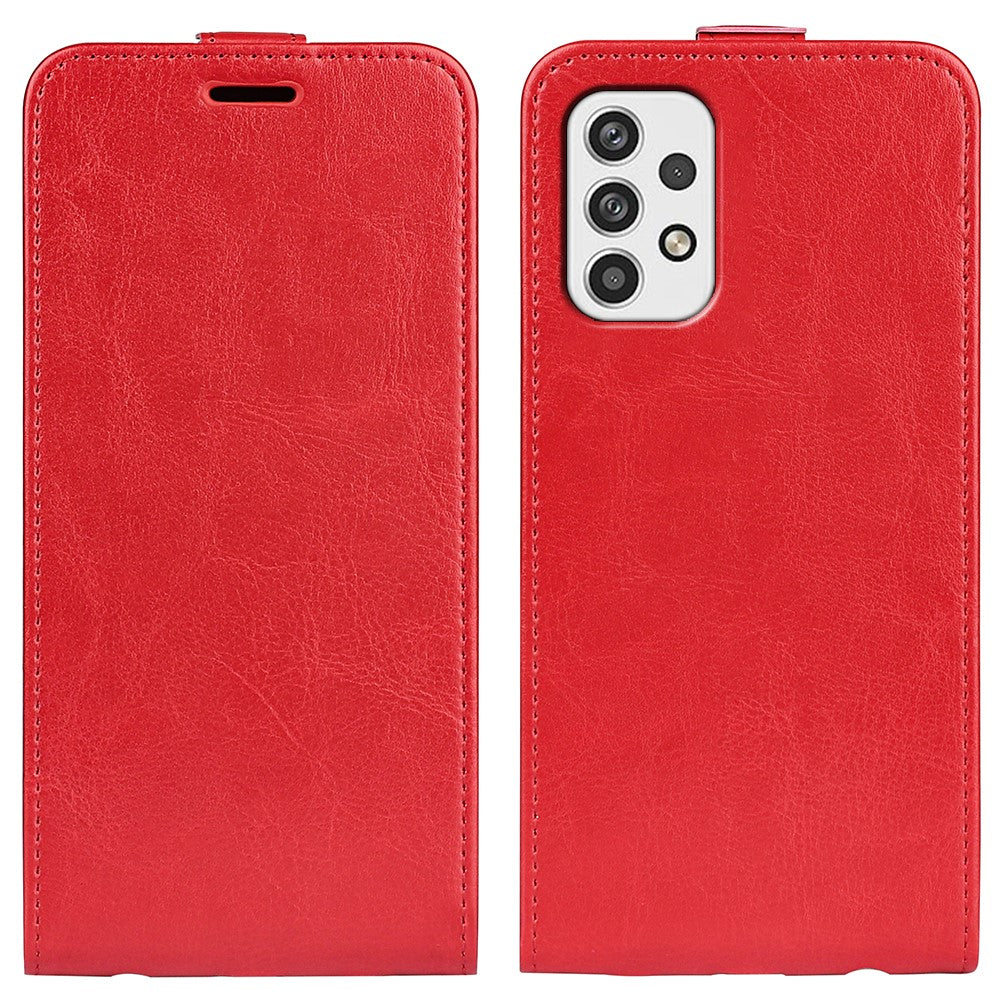 Samsung Galaxy A23 4G / 5G (Global Version) Crazy Horse Texture PU Läder Vertikalt Flipfodral Korthållare mobilskal