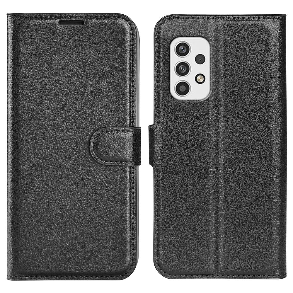 Samsung Galaxy A23 4G / 5G (Global Version) PU-läder + TPU-läderfodral Litchitextur Fullt skyddande stativplånboksfodral