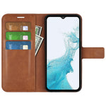For Samsung Galaxy A23 4G / 5G (Global Version) Anti-scratch Textured PU Leather Wallet Phone Case Adjustable Stand Flip Phone Cover