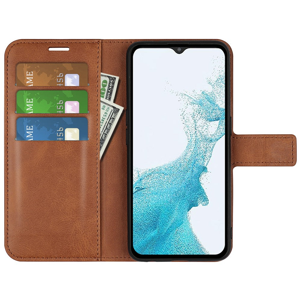 For Samsung Galaxy A23 4G / 5G (Global Version) Anti-scratch Textured PU Leather Wallet Phone Case Adjustable Stand Flip Phone Cover
