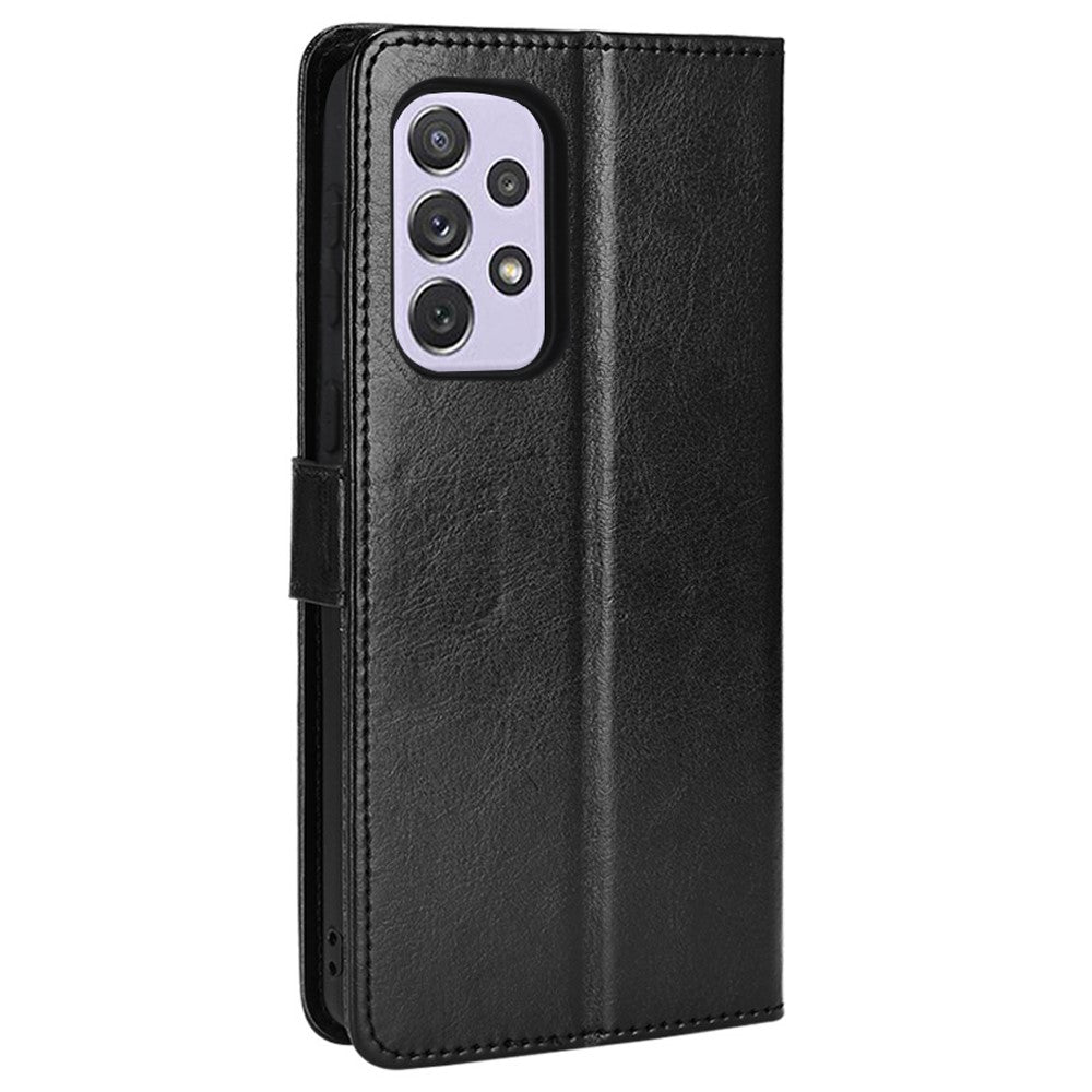Crazy Horse Læder Telefoncover til Samsung Galaxy A53 5G Wallet Stand Design med Praktisk Rem