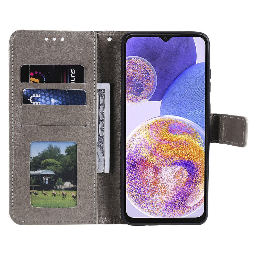 For Samsung Galaxy A23 4G / 5G (Global Version) PU Leather Book Wallet Case Imprinted Mandala Flower Stand Function Full Body Protective Phone Cover with Strap