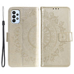 For Samsung Galaxy A23 4G / 5G (Global Version) PU Leather Book Wallet Case Imprinted Mandala Flower Stand Function Full Body Protective Phone Cover with Strap