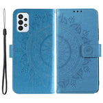 For Samsung Galaxy A23 4G / 5G (Global Version) PU Leather Book Wallet Case Imprinted Mandala Flower Stand Function Full Body Protective Phone Cover with Strap