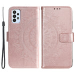 For Samsung Galaxy A23 4G / 5G (Global Version) PU Leather Book Wallet Case Imprinted Mandala Flower Stand Function Full Body Protective Phone Cover with Strap