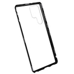 Samsung Galaxy S22 Ultra 5G-fuldbeskyttende mobilcover, dobbeltsidet hærdet glas + magnetisk metalramme med lås