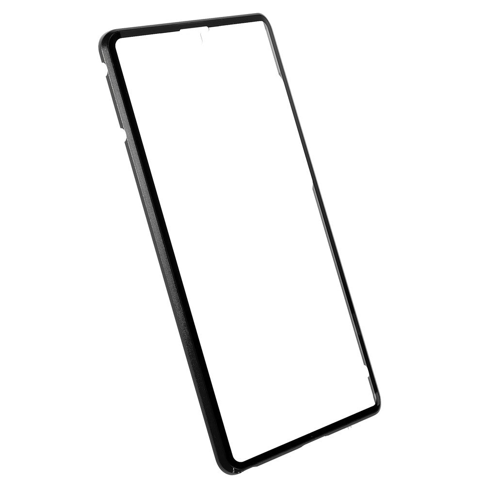 Samsung Galaxy S22 Ultra 5G-fuldbeskyttende mobilcover, dobbeltsidet hærdet glas + magnetisk metalramme med lås