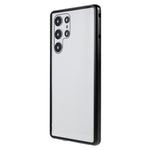 Samsung Galaxy S22 Ultra 5G-fuldbeskyttende mobilcover, dobbeltsidet hærdet glas + magnetisk metalramme med lås