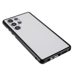 Samsung Galaxy S22 Ultra 5G-fuldbeskyttende mobilcover, dobbeltsidet hærdet glas + magnetisk metalramme med lås