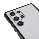 Samsung Galaxy S22 Ultra 5G-fuldbeskyttende mobilcover, dobbeltsidet hærdet glas + magnetisk metalramme med lås