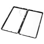 Samsung Galaxy S22 Ultra 5G-fuldbeskyttende mobilcover, dobbeltsidet hærdet glas + magnetisk metalramme med lås
