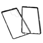 Samsung Galaxy S22 Ultra 5G-fuldbeskyttende mobilcover, dobbeltsidet hærdet glas + magnetisk metalramme med lås