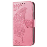 Imprinting Butterfly Flower Leather Case for Samsung Galaxy A33 5G, Wallet Viewing Stand Phone Cover