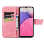 Imprinting Butterfly Flower Leather Case for Samsung Galaxy A33 5G, Wallet Viewing Stand Phone Cover