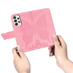 Imprinting Butterfly Flower Leather Case for Samsung Galaxy A33 5G, Wallet Viewing Stand Phone Cover