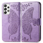 Imprinting Butterfly Flower Leather Case for Samsung Galaxy A33 5G, Wallet Viewing Stand Phone Cover
