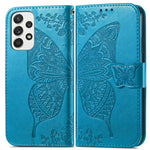 Imprinting Butterfly Flower Leather Case for Samsung Galaxy A33 5G, Wallet Viewing Stand Phone Cover