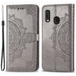 Til Samsung Galaxy A20e Cover, Mandala Præget Design Telefoncover Etui Stativfunktion Flip Praktisk PU Læder Pung
